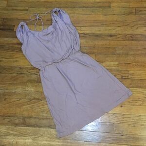 H by Halston sz 0 stretchy mini dress cowl draped neck sleeveless pastel purple